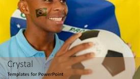  Presentation with american football - Presentation enhanced with composition-of-brazil-football-team background and a coral colored foreground