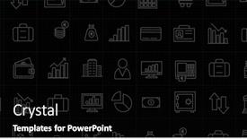  Presentation with black business - PPT theme with composition-of-business-icons background and a black colored foreground