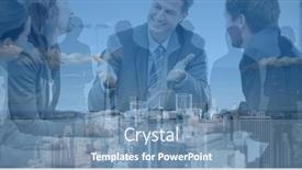  Presentation with business communication - Presentation having composition-of-business-people background and a teal colored foreground