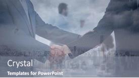  Presentation with business networking - Slides having composition-of-businessman-and-businesswoman background and a gray colored foreground