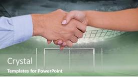  Presentation with business competition - Slide set having composition-of-businessman-and-businesswoman background and a gray colored foreground