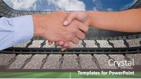  Presentation with business competition - Presentation theme with composition-of-businessman-and-businesswoman background and a gray colored foreground