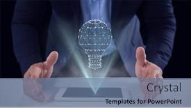  Presentation with connections - PPT theme enhanced with composition-of-businessman-holding-hands background and a ocean colored foreground