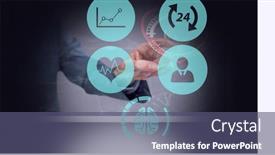  Presentation with data medical - Theme featuring composition-of-businessman-touching-screen background and a ocean colored foreground