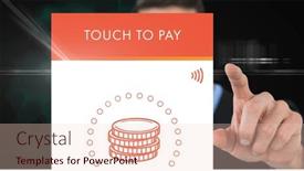  Presentation with digital identity - PPT theme having composition-of-businessman-touching-screen background and a lemonade colored foreground