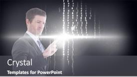 Presentation with image processing - Theme having composition-of-businessman-touching-virtual background and a gray colored foreground