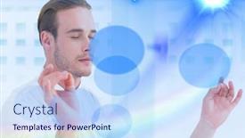  Presentation with blue eyes - PPT layouts enhanced with composition-of-businessman-with-eyes background and a sky blue colored foreground