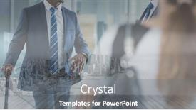  Presentation with business travel - Presentation theme featuring composition-of-businessman-with-suitcase background and a gray colored foreground