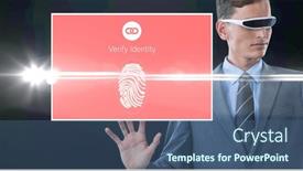  Presentation with digital identity - Slide deck featuring composition-of-businessman-with-vr background and a ocean colored foreground