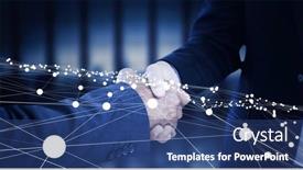  Presentation with shaking hands - Theme with composition-of-businessmen-shaking-hands background and a ocean colored foreground