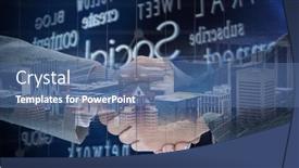  Presentation with business networking - Colorful slides enhanced with composition-of-businessmen-shaking-hands backdrop and a ocean colored foreground