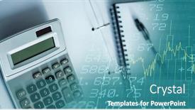  Presentation with digital finance - Presentation theme consisting of composition-of-calculator-over-digital background and a teal colored foreground