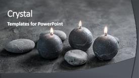  Presentation with stones - Colorful presentation design enhanced with composition of candles and massage backdrop and a dark gray colored foreground