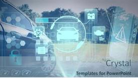  Presentation with digital car - Slide set with composition-of-car-drawing background and a light blue colored foreground