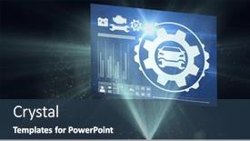  Presentation with automobile industry - PPT theme featuring composition-of-car-drawing background and a ocean colored foreground