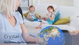  Presentation with cardboard - Colorful presentation theme enhanced with composition-of-cardboard-box backdrop and a light blue colored foreground