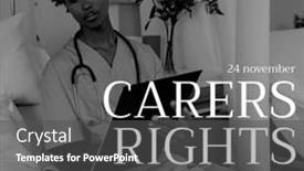  Presentation with african american patient - PPT theme having composition-of-carers-rights-day background and a dark gray colored foreground