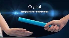  Presentation with athletes - Slide deck with composition-of-caucasian-athletes-passing background and a navy blue colored foreground