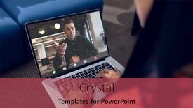  Presentation with image processing - Presentation theme consisting of composition-of-caucasian-businesswoman-having background and a red colored foreground