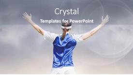  Presentation with victory sport - Presentation theme with composition-of-caucasian-female-athlete background and a gray colored foreground