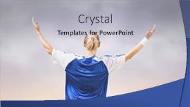  Presentation with victory sport - Presentation with composition-of-caucasian-female-football background and a light gray colored foreground