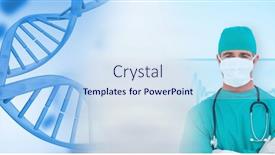  Presentation with medical dna - Presentation theme featuring composition-of-caucasian-male-doctor background and a  colored foreground
