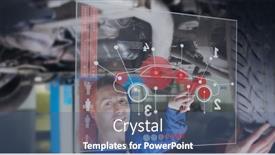  Presentation with digital car - Slides consisting of composition-of-caucasian-man-using background and a ocean colored foreground