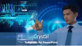  Presentation with digital statistics - PPT theme enhanced with composition-of-caucasian-man-using background and a teal colored foreground