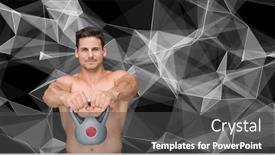  Presentation with active lifestyle - Presentation theme enhanced with composition-of-caucasian-muscular-man background and a  colored foreground