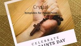  Presentation with celebrate - PPT theme with composition-of-celebrate-all-saints background and a yellow colored foreground