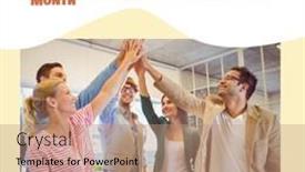  Presentation with diverse business people - PPT layouts featuring composition-of-celebrate-career-developement background and a coral colored foreground