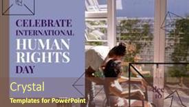  Presentation with human rights - Slide set enhanced with composition-of-celebrate-international-human background and a tawny brown colored foreground