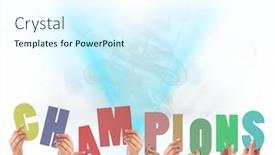  Presentation with light blue - Cool new presentation theme with composition-of-champions-text backdrop and a cool aqua colored foreground