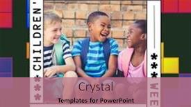  Presentation with mental health children - Presentation theme with composition-of-children-s-mental background and a coral colored foreground