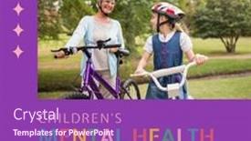  Presentation with children mental health - Slide deck having composition-of-children-s-mental background and a violet colored foreground