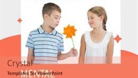  Presentation with mental health children - Presentation theme enhanced with composition-of-children-s-mental background and a coral colored foreground