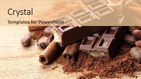  Presentation with sweets - Colorful PPT layouts enhanced with composition of chocolate sweets cocoa backdrop and a lemonade colored foreground