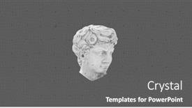  Presentation with classical pattern - PPT theme having composition-of-classical-head-sculpture background and a gray colored foreground