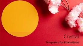  Presentation with cherry blossom - PPT layouts featuring composition-of-close-up background and a red colored foreground