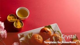  Presentation with cherry blossom - Presentation theme featuring composition-of-close-up background and a  colored foreground