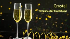  Presentation with new year - Presentation theme having composition-of-close-up background and a wine colored foreground