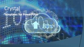  Presentation with data processing - Presentation design consisting of composition-of-cloud-with-arrow background and a  colored foreground