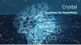  Presentation with circuit - Presentation theme featuring composition-of-cloud-with-icons background and a ocean colored foreground