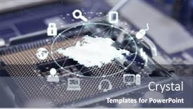  Presentation with cloud technology - PPT theme consisting of composition-of-cloud-with-icons background and a gray colored foreground