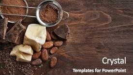  Presentation with cocoa - PPT layouts having composition of cocoa products background and a tawny brown colored foreground