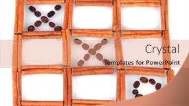  Presentation with coffee beans - Amazing presentation design having composition-of-coffee-beans backdrop and a coral colored foreground