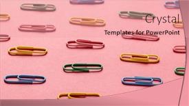  Presentation with colorful - Theme having composition-of-colorful-clips background and a coral colored foreground