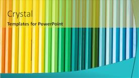  Presentation with rainbow crayons - Presentation theme having composition-of-colorful-crayons background and a yellow colored foreground