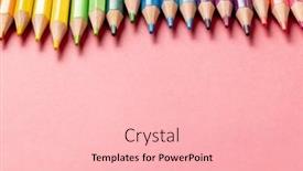  Presentation with education pink - Theme featuring composition-of-colorful-crayons background and a lemonade colored foreground