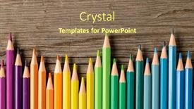  Presentation with crayons - PPT theme with composition-of-colorful-crayons background and a violet colored foreground